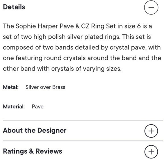 ✨🦋✨ Pave & CZ Silver Plated Ring Set ✨🦋✨ 6 ✨🦋 - Picture 2 of 2